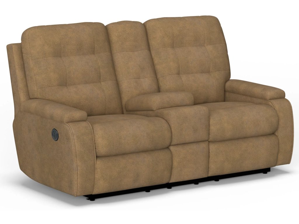 Kerrie Fabric Power Reclining Loveseat with Console - main image