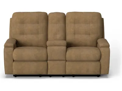 Kerrie Fabric Power Reclining Loveseat with Console
