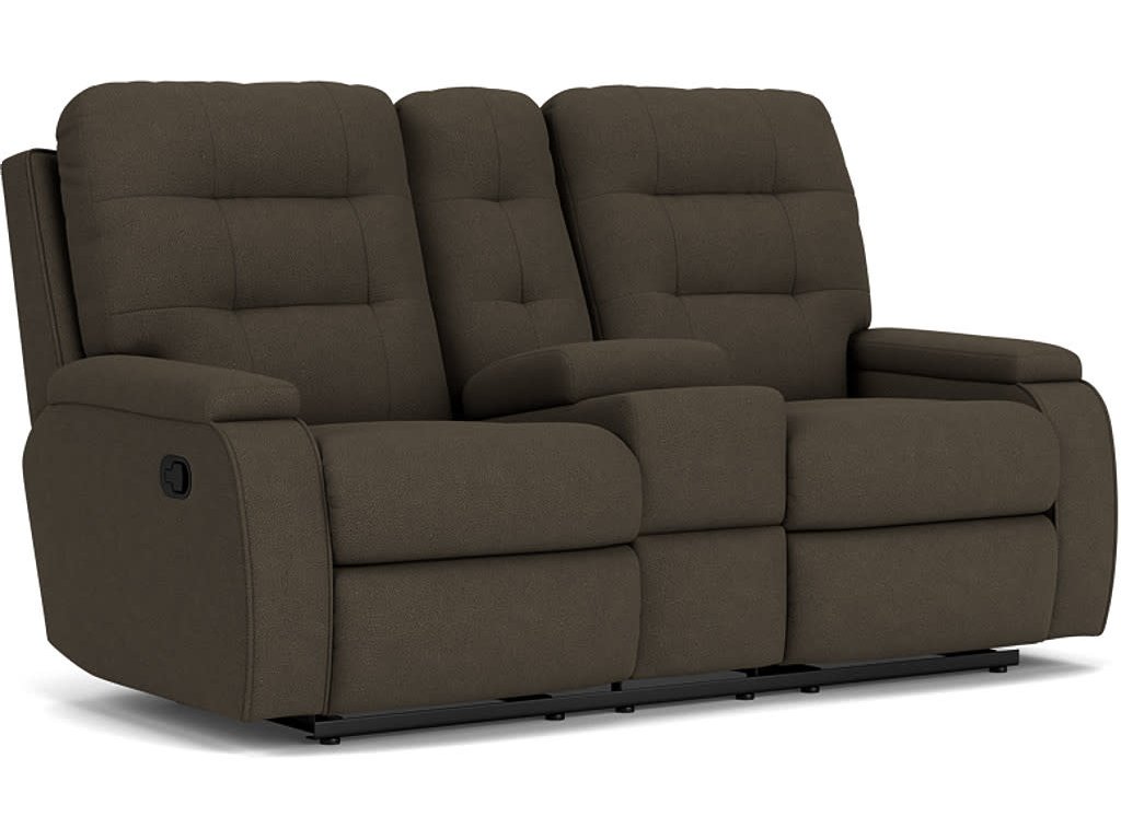 Kerrie Fabric Reclining Loveseat with Console - main image
