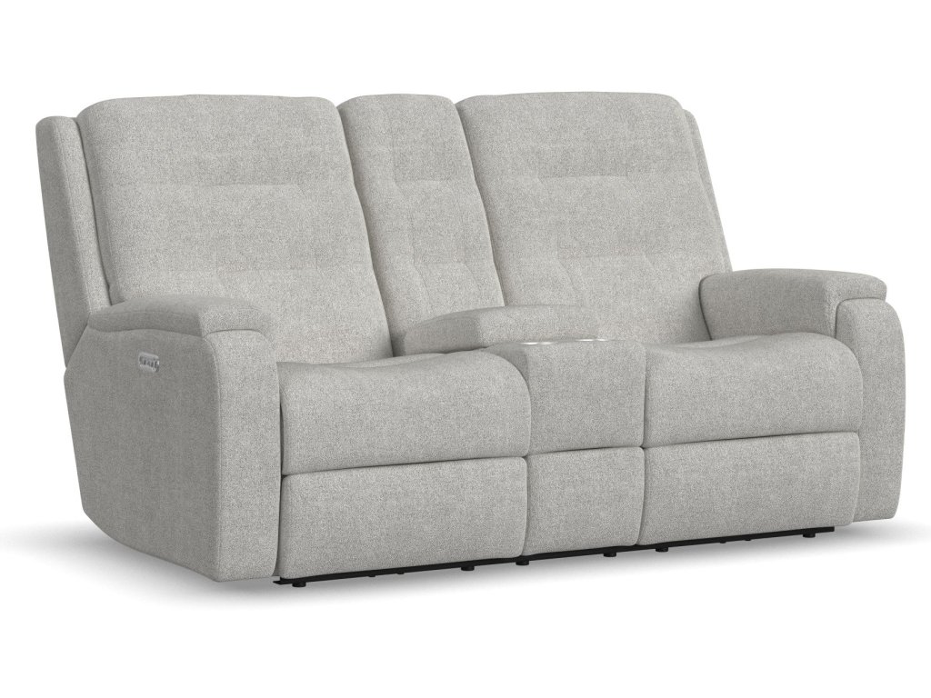 Arlo Fabric Power Reclining Loveseat with Console & Power Headrests - main image