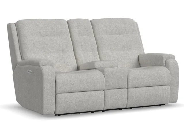 Arlo Fabric Power Reclining Loveseat with Console & Power Headrests