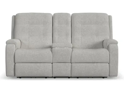 Arlo Fabric Power Reclining Loveseat with Console & Power Headrests - Alternative View