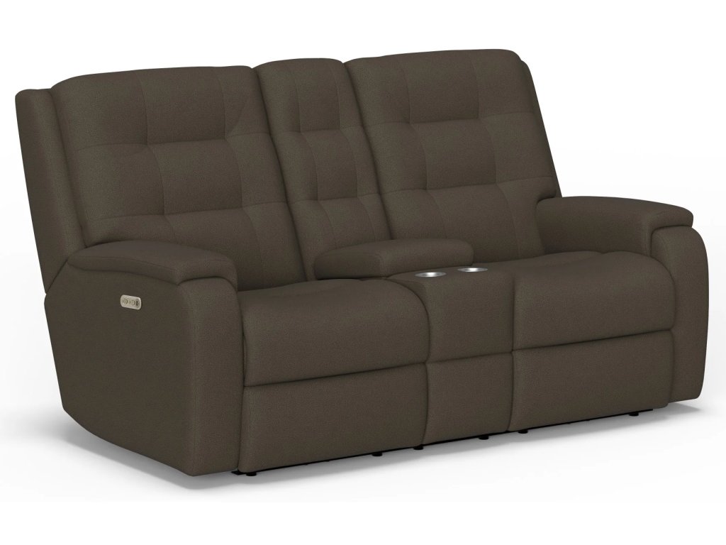 Arlo Fabric Power Reclining Loveseat with Console & Power Headrests - image 3