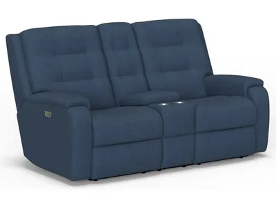 Arlo Fabric Power Reclining Loveseat with Console & Power Headrests & Lumbar