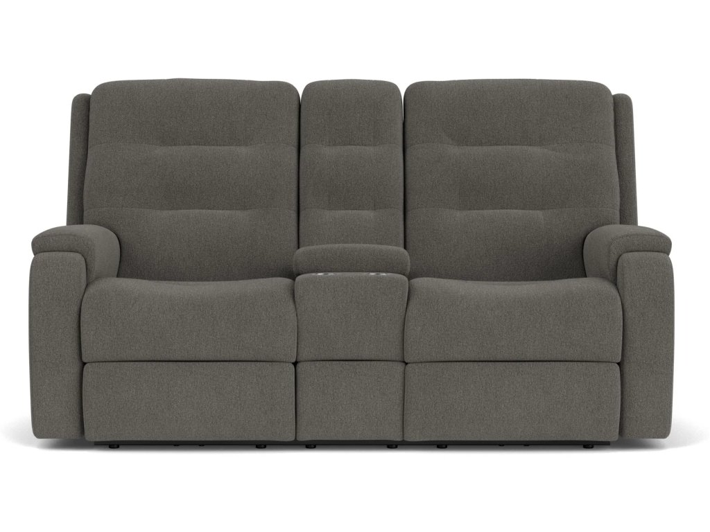 Arlo Fabric Reclining Loveseat with Console - image 1