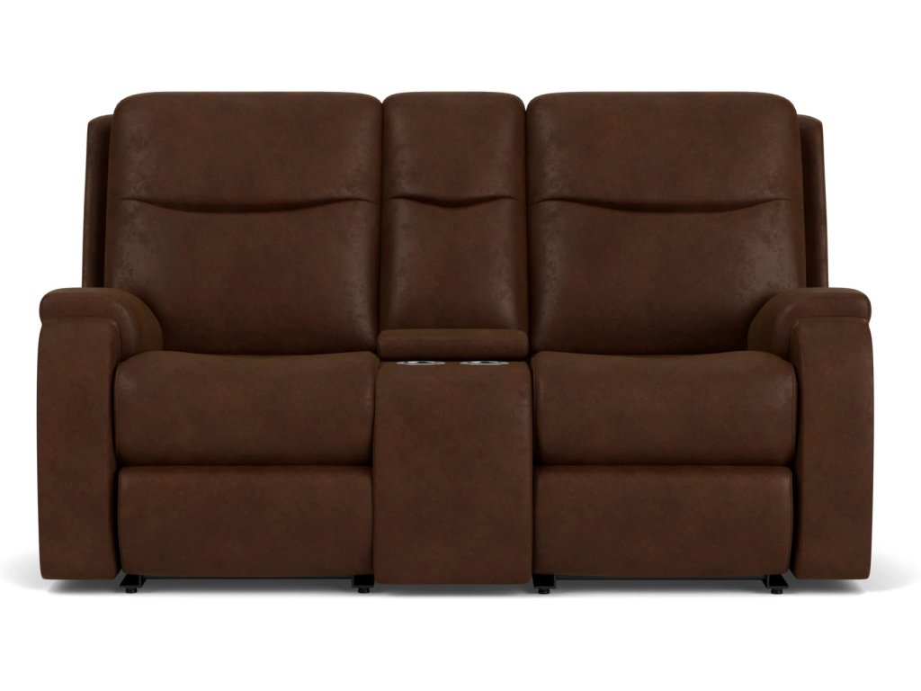 Penn Fabric Power Reclining Loveseat with Console & Power Headrests & Lumbar - image 5