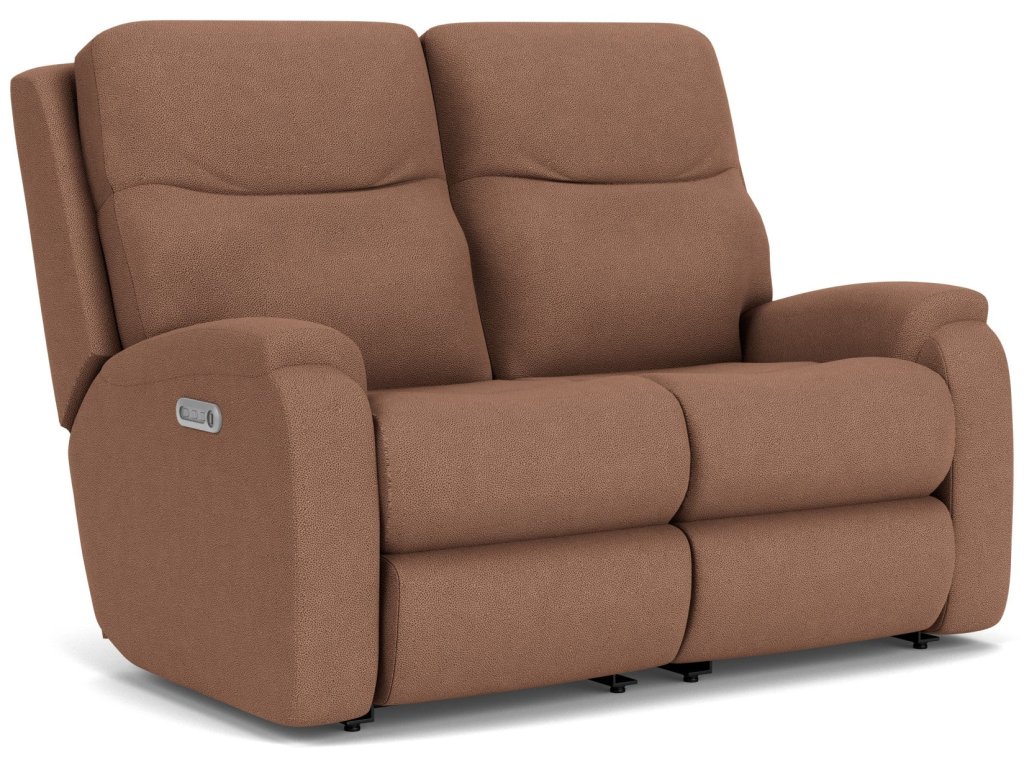 Penn Fabric Power Reclining Loveseat with Power Headrests & Lumbar - main image