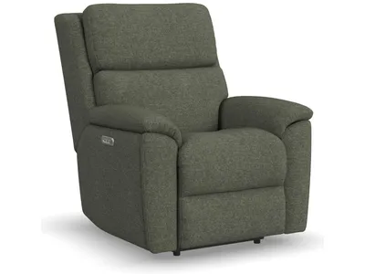 Porter Fabric & Leather Power Recliner with Power Headrest & Lumbar