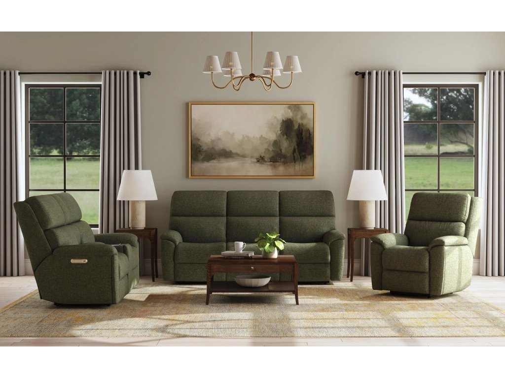 Porter Fabric & Leather Power Recliner with Power Headrest & Lumbar - image 5