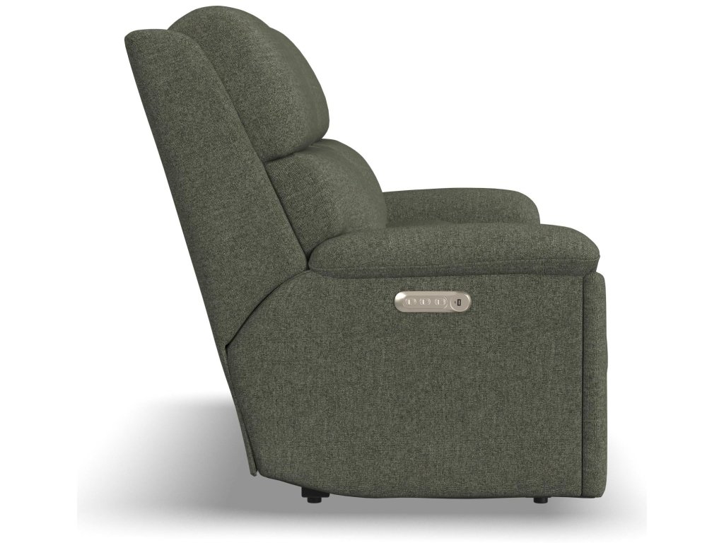 Porter Fabric & Leather Power Reclining Loveseat with Console, Power Headrest, & Lumbar - image 3