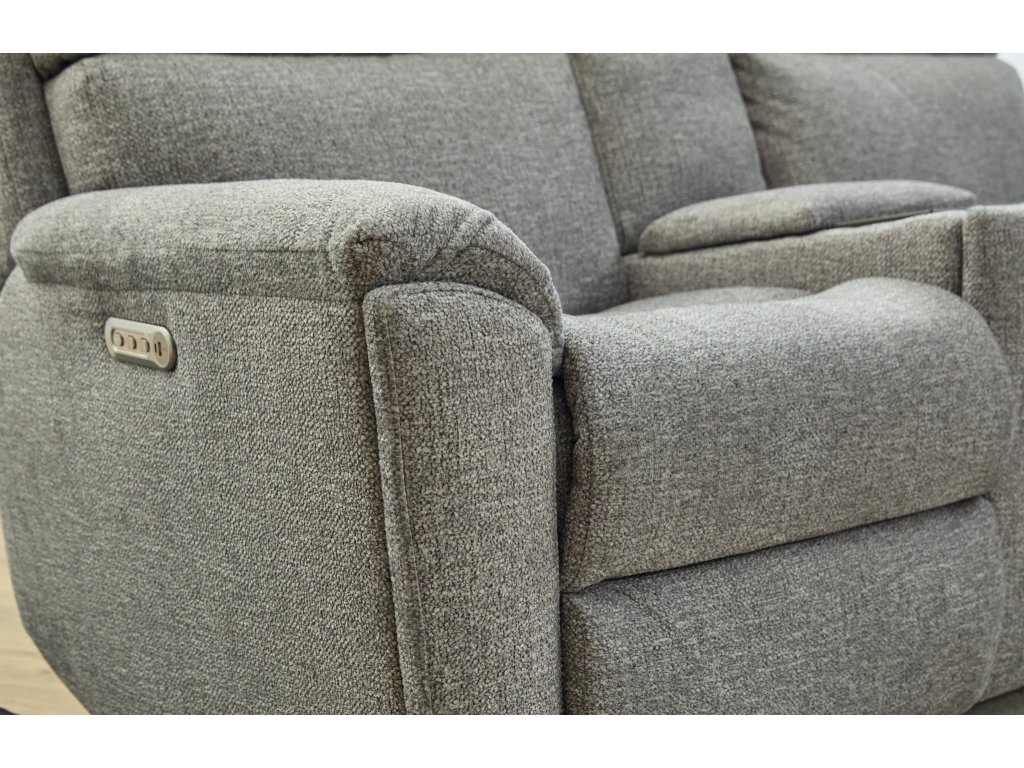 Porter Fabric & Leather Power Reclining Loveseat with Console, Power Headrest, & Lumbar - image 5