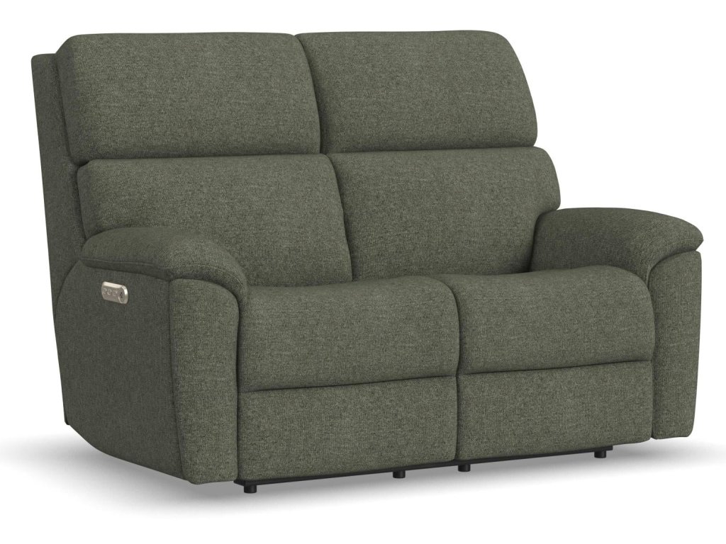 Porter Fabric & Leather Power Reclining Loveseat with Power Headrest & Lumbar - main image