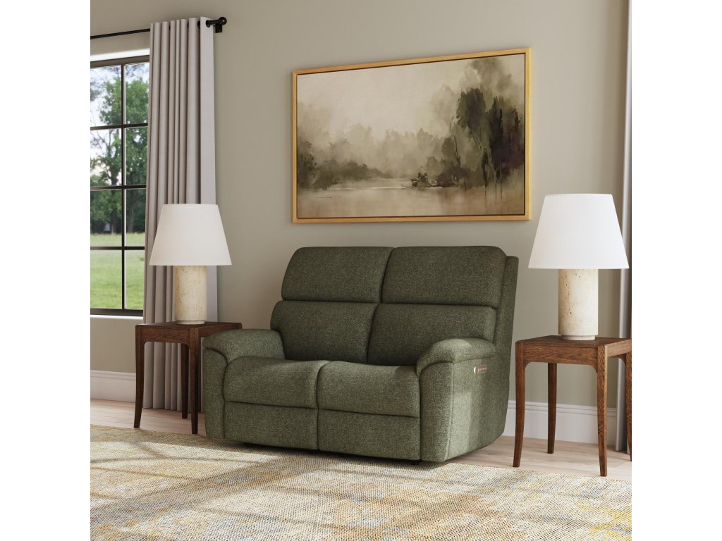 Porter Fabric & Leather Power Reclining Loveseat with Power Headrest & Lumbar - image 1