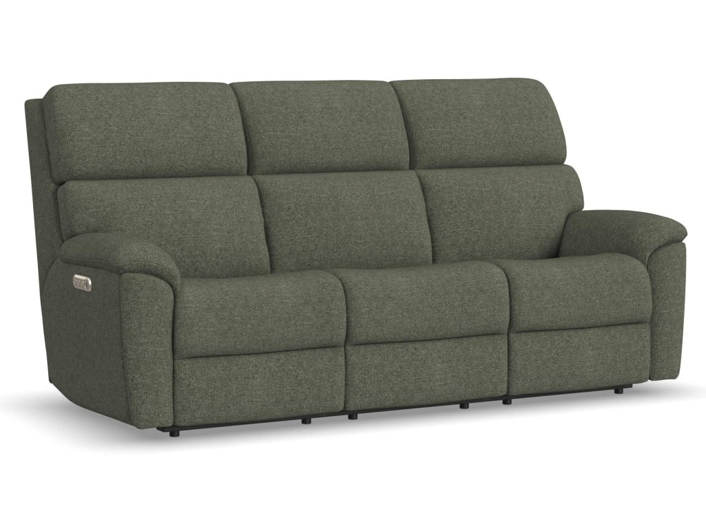 Porter Fabric & Leather Power Reclining Sofa with Console, Power Headrest, & Lumbar - main image