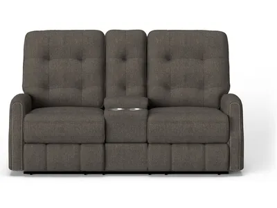 Devon Fabric Power Reclining Loveseat with Console & Power Headrests - Alternative View