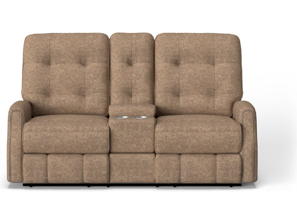 Devon Fabric Power Reclining Loveseat with Console - image 1