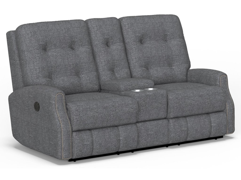 Devon Fabric Power Reclining Loveseat with Console - image 3