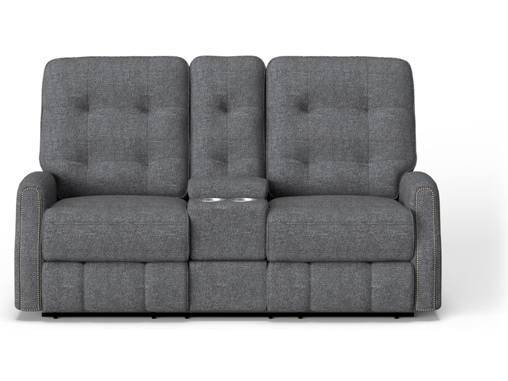 Devon Fabric Power Reclining Loveseat with Console - image 4