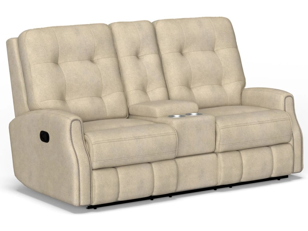 Devon Fabric Reclining Loveseat with Console - main image