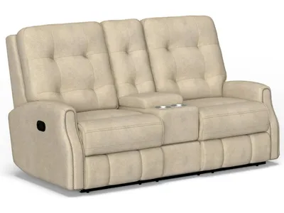 Devon Fabric Reclining Loveseat with Console