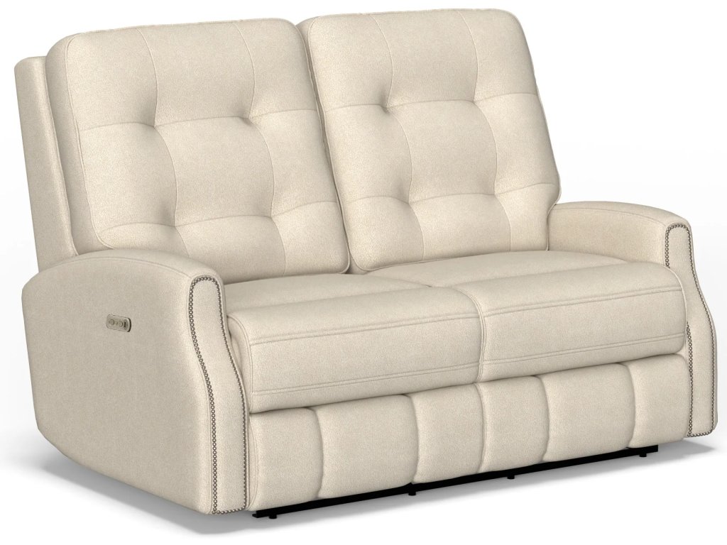 Devon Fabric Power Reclining Loveseat with Power Headrests - main image