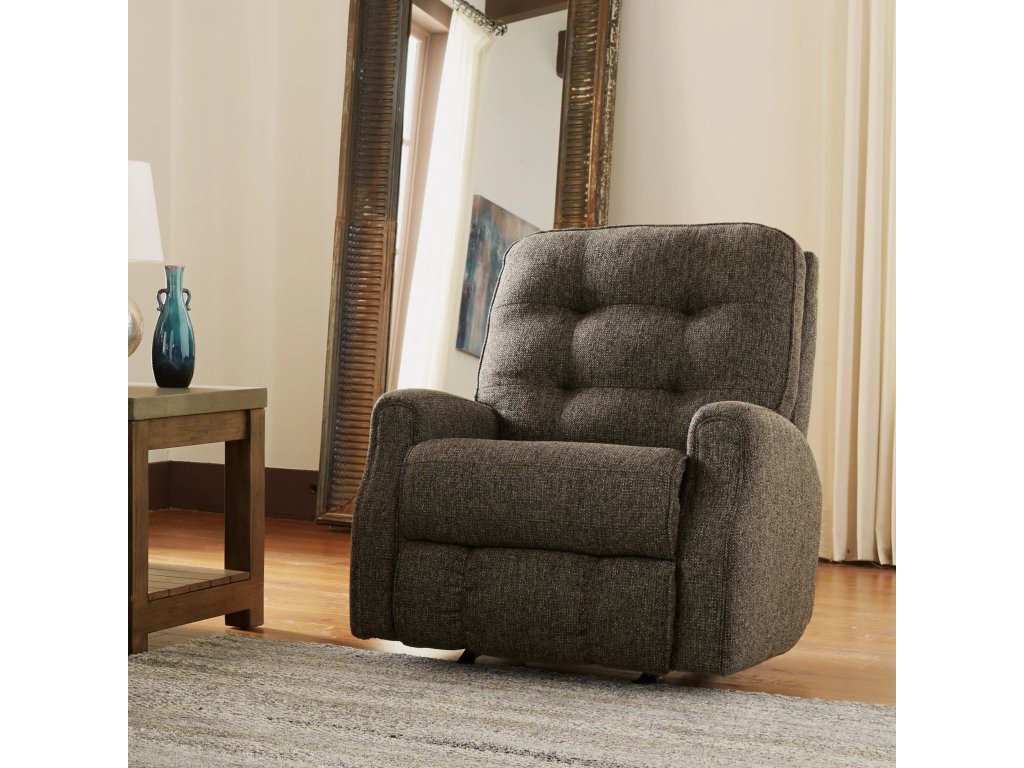 Devon Fabric Power Rocking Recliner with Power Headrest - image 1