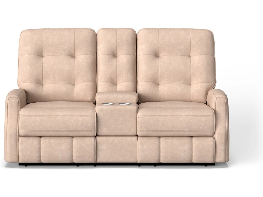 Devon Fabric Power Reclining Loveseat with Console & Power Headrests - image 1