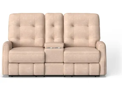 Devon Fabric Power Reclining Loveseat with Console & Power Headrests - Alternative View