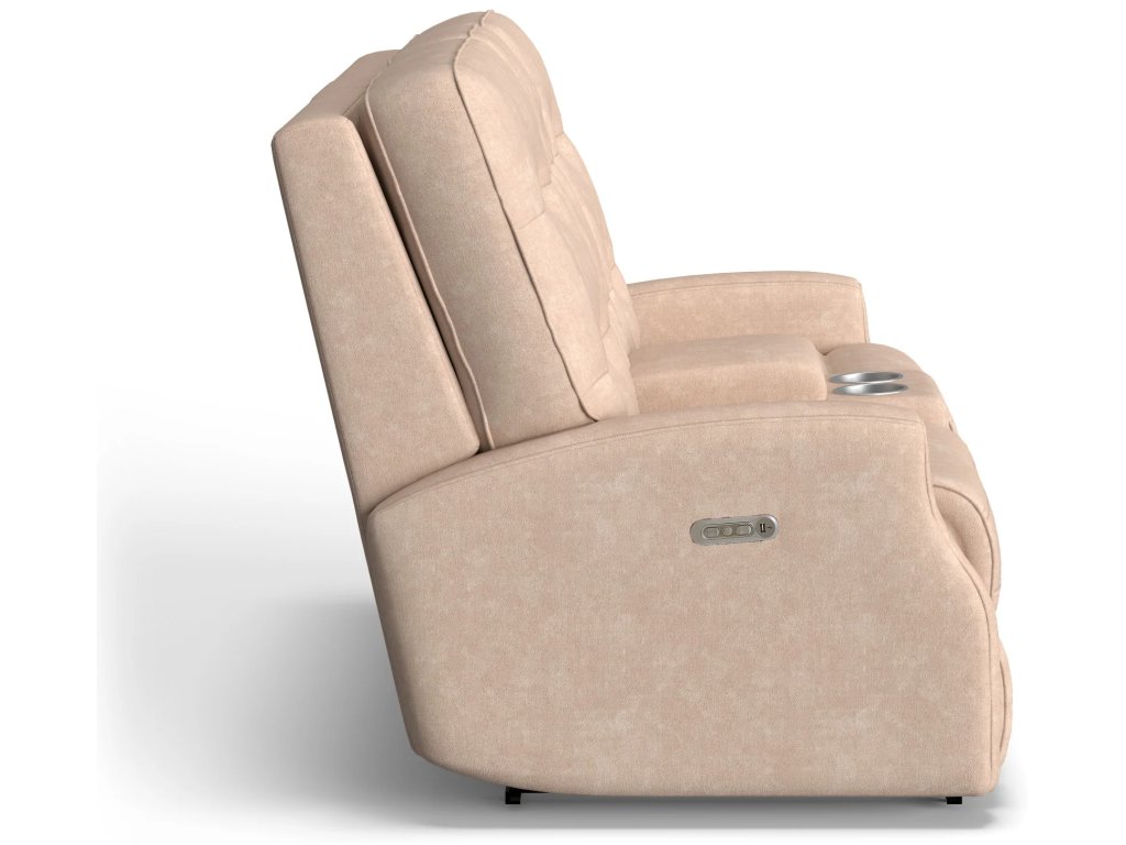 Devon Fabric Power Reclining Loveseat with Console & Power Headrests - image 2