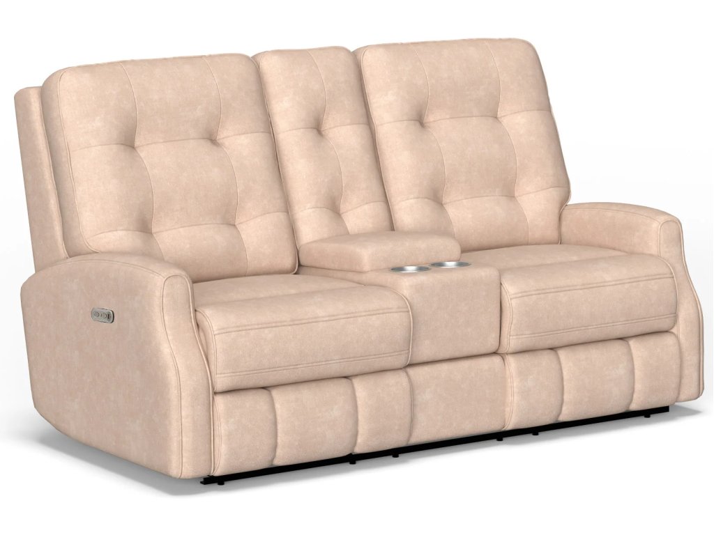 Devon Fabric Power Reclining Loveseat with Console & Power Headrests - image 3