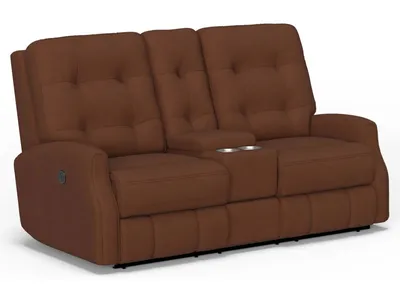 Devon Fabric Power Reclining Loveseat with Console
