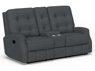 Devon Fabric Reclining Loveseat with Console