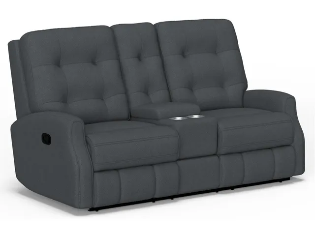 Devon Fabric Reclining Loveseat with Console