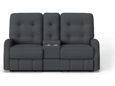 Devon Fabric Reclining Loveseat with Console - Alternative View
