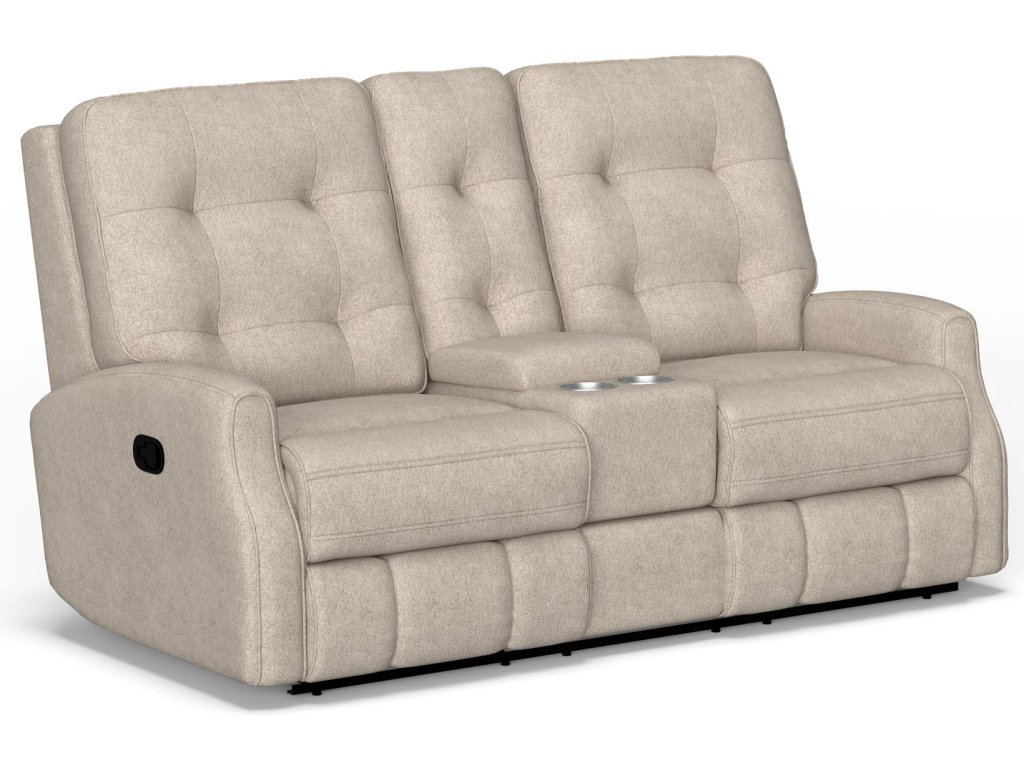 Devon Fabric Reclining Loveseat with Console - image 3