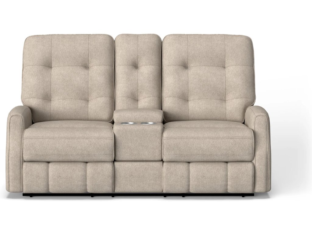 Devon Fabric Reclining Loveseat with Console - image 4