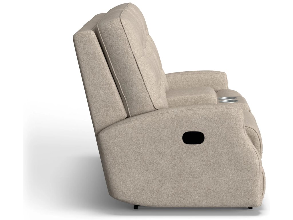Devon Fabric Reclining Loveseat with Console - image 5