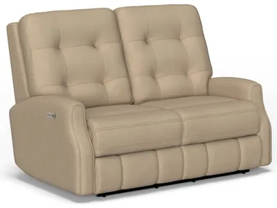 Devon Fabric Power Reclining Loveseat with Power Headrests