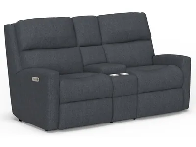 Catalina Fabric Power Reclining Loveseat with Console & Power Headrests