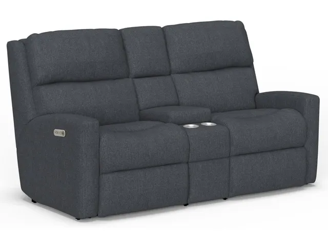 Catalina Fabric Power Reclining Loveseat with Console & Power Headrests