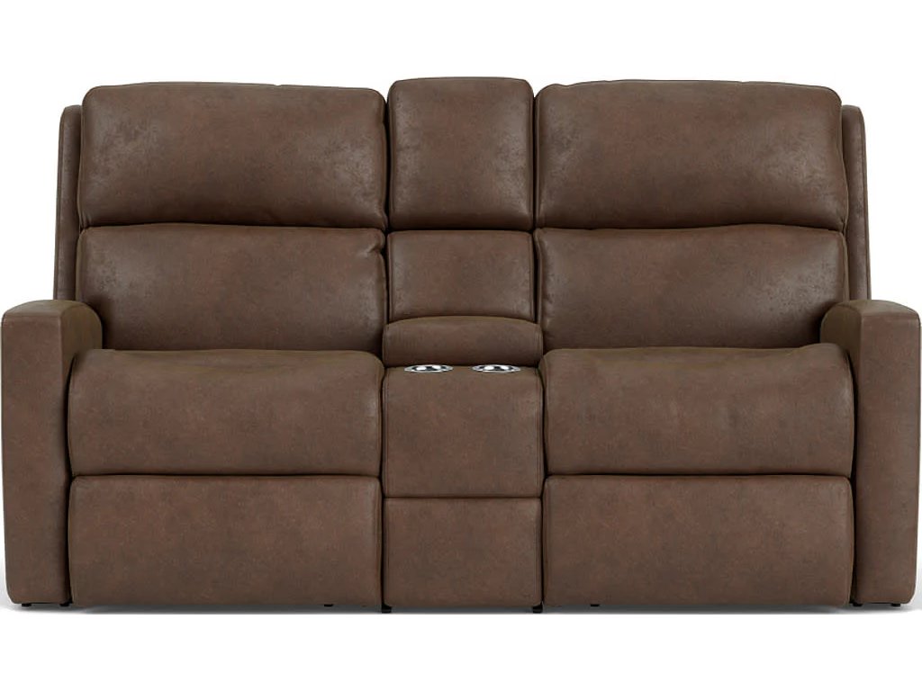 Catalina Fabric Reclining Loveseat with Console - image 1