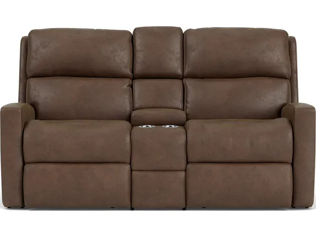 Catalina Fabric Reclining Loveseat with Console