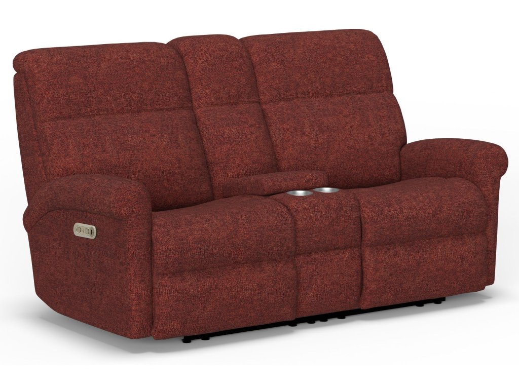 Davis Fabric Power Reclining Loveseat with Console & Power Headrests - main image