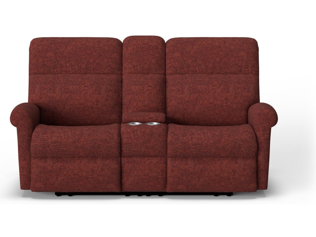 Davis Fabric Power Reclining Loveseat with Console & Power Headrests - image 1
