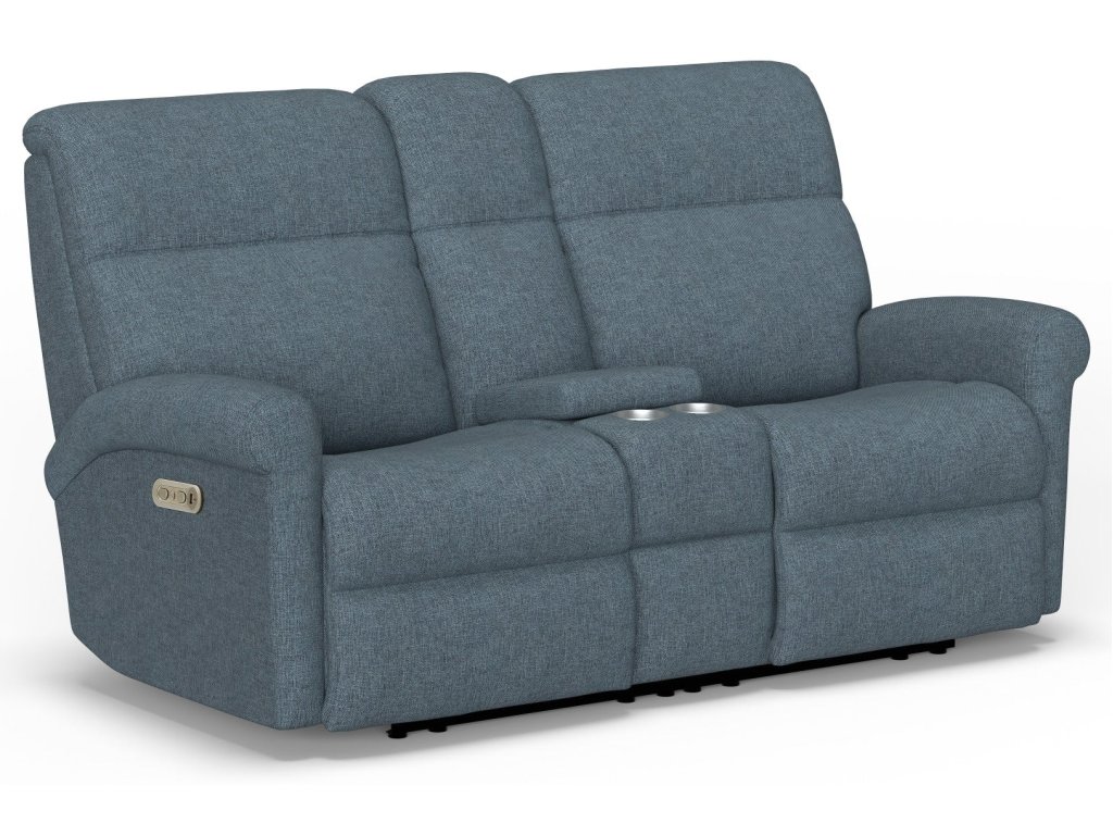 Davis Fabric Power Reclining Loveseat with Console & Power Headrests - image 3
