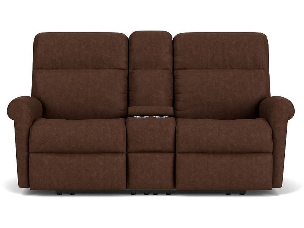 Davis Fabric Reclining Loveseat with Console - image 1