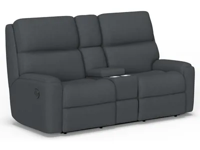 Rio Fabric Power Reclining Loveseat with Console