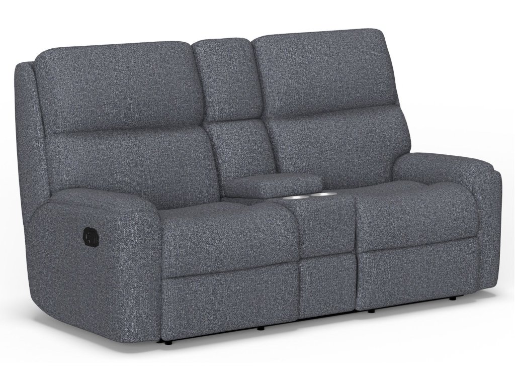 Rio Fabric Reclining Loveseat with Console - main image