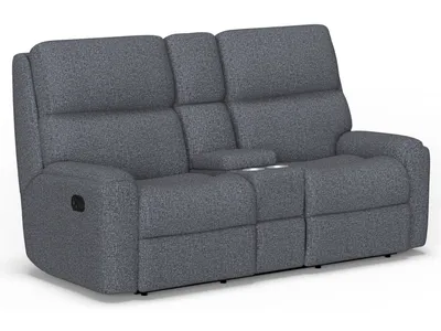 Rio Fabric Reclining Loveseat with Console