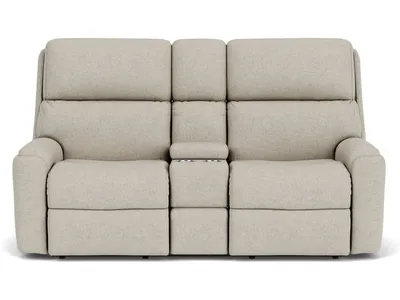 Rio Fabric Reclining Loveseat with Console - Alternative View